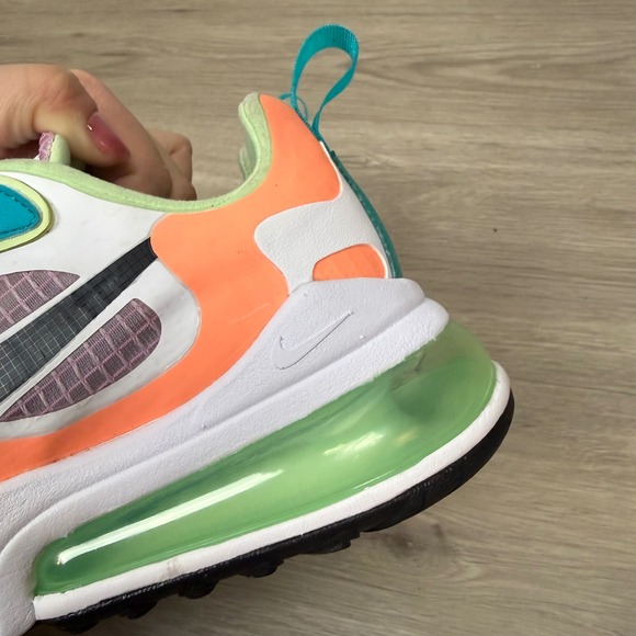Nike Air Max 270 React SE Light Sneaker Arctic Pink/Orange Pulse/White/Black - Picture 12 of 14